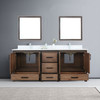 Ziva 84" Double Vanity, Cultured Marble Top, White Square Sink and 34" Mirrors w/ Faucet