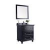 Luna 30" Espresso Bathroom Vanity with Black Wood Marble Countertop