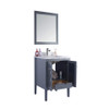 Mediterraneo 24" Grey Bathroom Vanity with White Carrara Marble Countertop