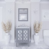 Mediterraneo 24" Grey Bathroom Vanity with White Carrara Marble Countertop