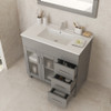 Nova 36" Grey Bathroom Vanity with White Ceramic Basin Countertop