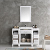 Cambridge 48" White Traditional Bathroom Vanity w/ Mirror