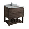 Formosa 36" Floor Standing Open Bottom Modern Bathroom Cabinet w/ Top & Sink