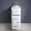 Torino 12" White Bathroom Linen Side Cabinet