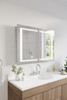 Spazio 40" Wide by 30" Tall Bathroom Medicine Cabinet with LED Lighting