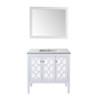 Mediterraneo 36" White Bathroom Vanity with Matte White VIVA Stone Solid Surface Countertop