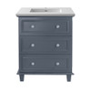 Luna 30" Maple Grey Bathroom Vanity with Matte White VIVA Stone Solid Surface Countertop
