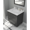 Luna 30" Maple Grey Bathroom Vanity with Pure White Phoenix Stone Countertop