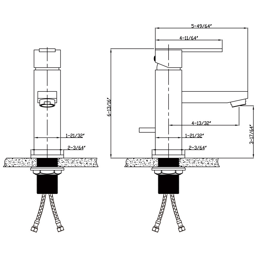 Single Handle Bathroom Vanity Faucet, 8001 015 02 Brushed Nickel
