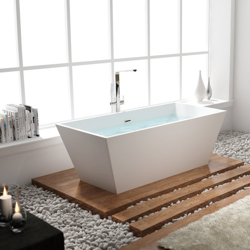 072 Series 67" Freestanding Modern High Grade Acrylic Bathtub