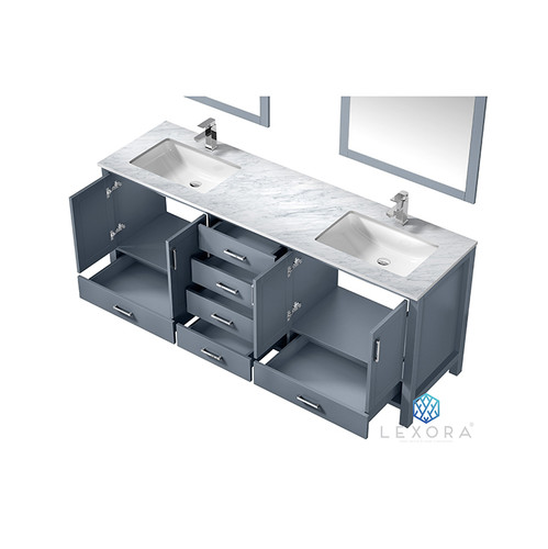 Jacques 80" Double Vanity, No Top and 30" Mirrors Jacques 80" Double Vanity, No Top and 30" Mirrors