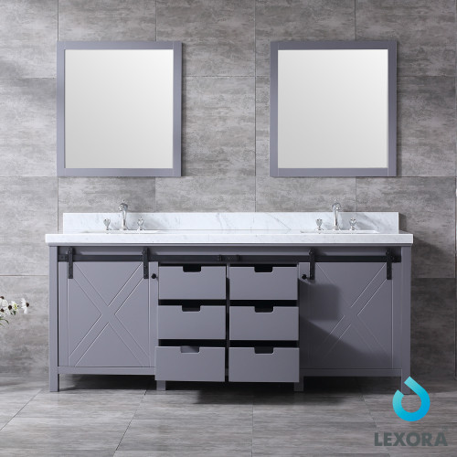 Marsyas 80" Double Vanity, No Top and 30" Mirrors Marsyas 80" Double Vanity, No Top and 30" Mirrors