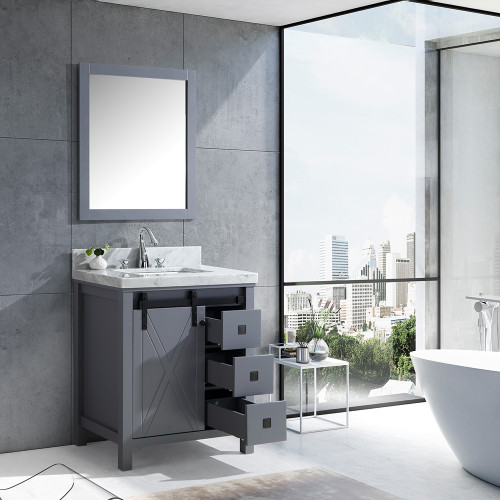 Marsyas Veluti 30" Single Vanity, No Top and 28" Mirror Marsyas Veluti 30" Single Vanity, No Top and 28" Mirror