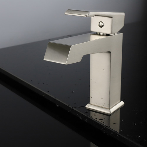 Labaro Brass Single Hole Bathroom Faucet, LFS3011BN - Brushed Nickel Labaro Brass Single Hole Bathroom Faucet, LFS3011BN - Brushed Nickel