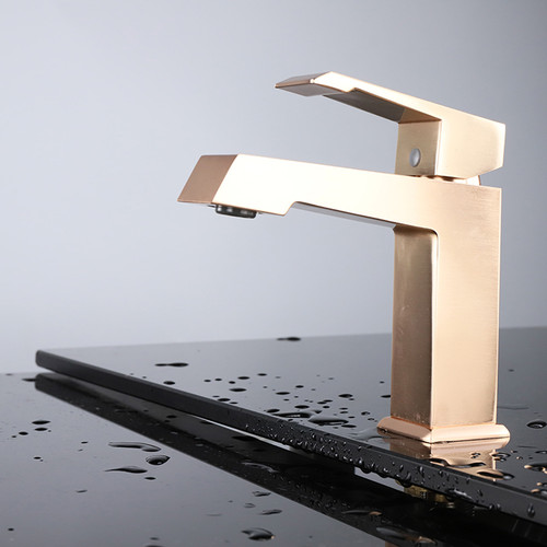 Labaro Brass Single Hole Bathroom Faucet, LFS3011RG - Rose Gold