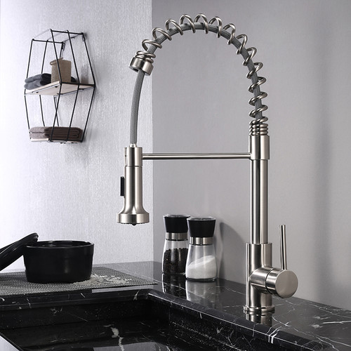 Lanuvio Brass Kitchen Faucet w/ Pull Out Sprayer, LKFS6011CH - Chrome