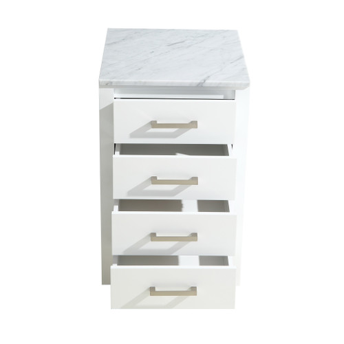 Jacques 20" Side Cabinet, White Carrara Marble Top Jacques 20" Side Cabinet, White Carrara Marble Top