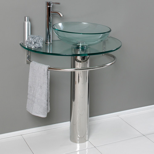 Attrazione 30" Modern Glass Bathroom Pedestal