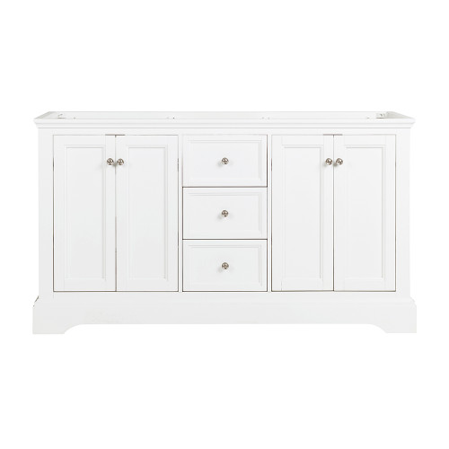 Windsor 60" Matte White Traditional Double Sink Bathroom Cabinet Windsor 60" Matte White Traditional Double Sink Bathroom Cabinet