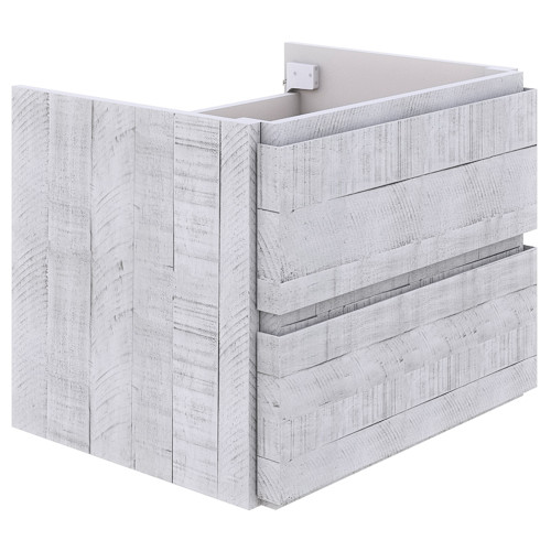 Formosa 46" Wall Hung Double Sink Modern Bathroom Cabinet in Rustic White