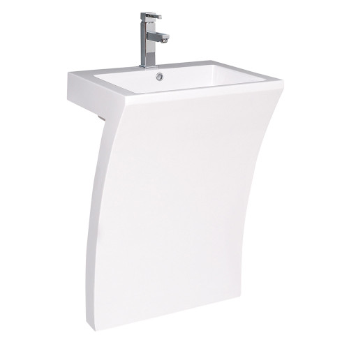 Quadro 23" White Pedestal Sink, FCB5024WH Quadro 23" White Pedestal Sink, FCB5024WH