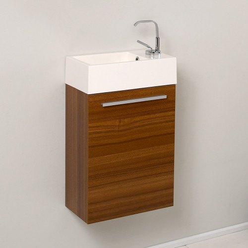 Pulito 16" Small Modern Bathroom Vanity w/ Integrated Sink, FCB8002-I
