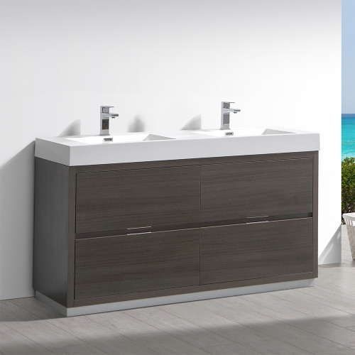 Valencia 60" Free Standing Double Sink Modern Bathroom Vanity, FCB8460-D-I Valencia 60" Free Standing Double Sink Modern Bathroom Vanity, FCB8460-D-I