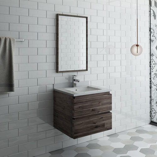 Formosa 24" Wall Hung Modern Bathroom Vanity w/ Mirror