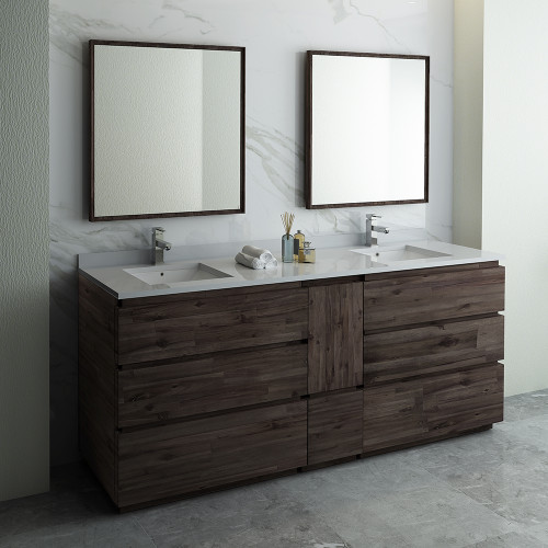 Formosa 84" Floor Standing Double Sink Modern Bathroom Vanity w/ Mirrors Formosa 84" Floor Standing Double Sink Modern Bathroom Vanity w/ Mirrors
