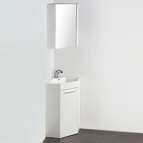 Coda 18" White Modern Corner Bathroom Vanity