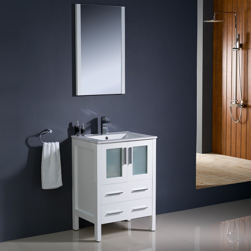 Torino 24" Modern Bathroom Vanity w/ Integrated Sink, FVN6224-UNS Torino 24" Modern Bathroom Vanity w/ Integrated Sink, FVN6224-UNS