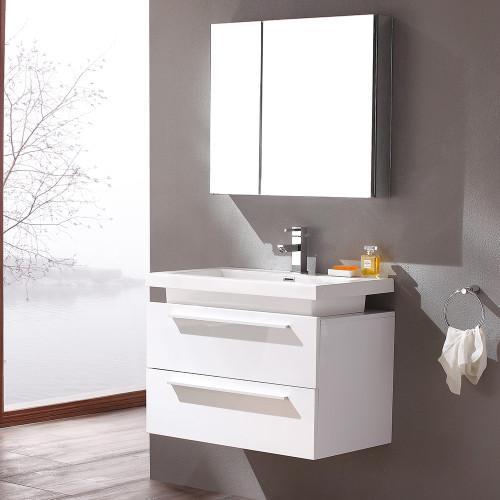 Medio 32" Modern Bathroom Vanity w/ Medicine Cabinet, FVN8080