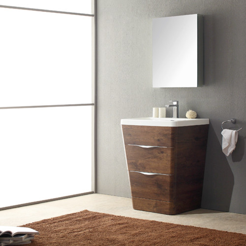 Milano 26" Modern Bathroom Vanity w/ Medicine Cabinet, FVN8525