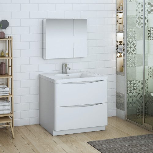Tuscany 36" Free Standing Modern Bathroom Vanity w/ Medicine Cabinet, FVN9136 Tuscany 36" Free Standing Modern Bathroom Vanity w/ Medicine Cabinet, FVN9136
