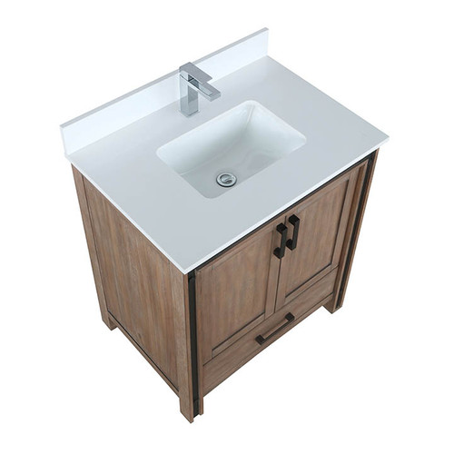 Ziva 30" Single Vanity, Cultured Marble Top, White Square Sink and No Mirror Ziva 30" Single Vanity, Cultured Marble Top, White Square Sink and No Mirror