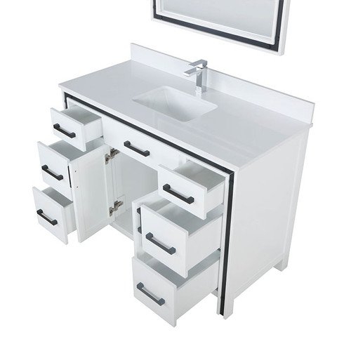 Ziva 48" Single Vanity, No Top and 34" Mirror Ziva 48" Single Vanity, No Top and 34" Mirror