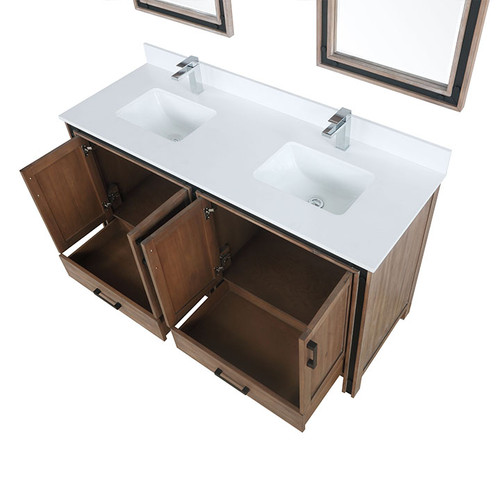 Ziva 60" Double Vanity, No Top and 22" Mirrors Ziva 60" Double Vanity, No Top and 22" Mirrors