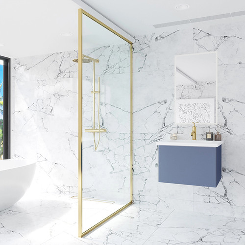 Vitri 24" Nautical Blue Bathroom Vanity with VIVA Stone Matte White Solid Surface Countertop