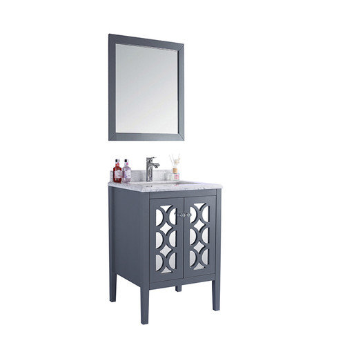 Mediterraneo - 24 - Grey Cabinet + White Carrara Marble Countertop