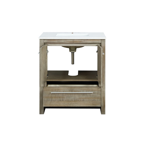 Lafarre 30" Rustic Acacia Bathroom Vanity, White Quartz Top, and White Square Sink Lafarre 30" Rustic Acacia Bathroom Vanity, White Quartz Top, and White Square Sink
