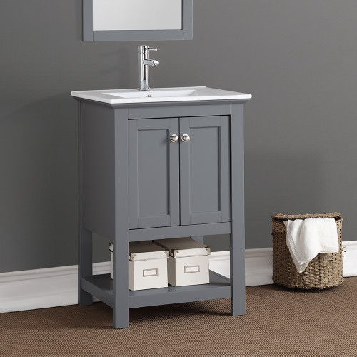 Manchester 24" Gray Traditional Bathroom Vanity Manchester 24" Gray Traditional Bathroom Vanity