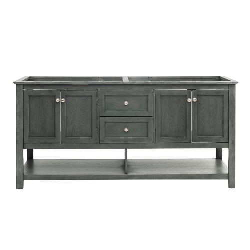 Manchester Regal 72" Gray Wood Veneer Traditional Double Sink Bathroom Cabinet Manchester Regal 72" Gray Wood Veneer Traditional Double Sink Bathroom Cabinet