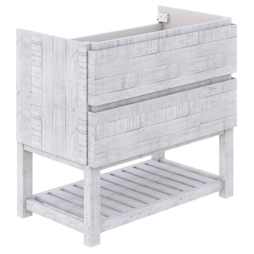 Formosa 82" Floor Standing Open Bottom Double Sink Modern Bathroom Cabinet in Rustic White Formosa 82" Floor Standing Open Bottom Double Sink Modern Bathroom Cabinet in Rustic White