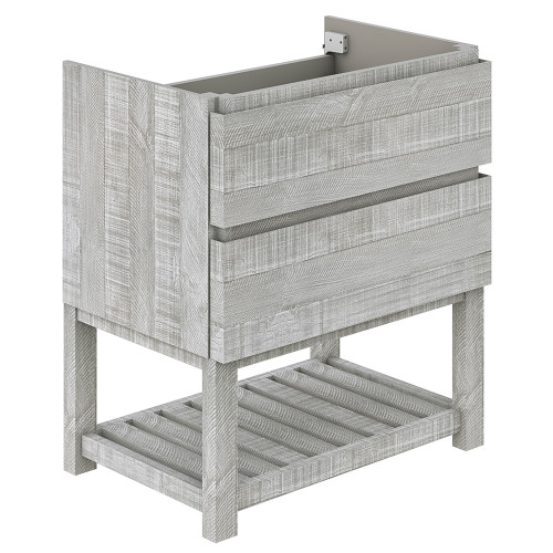 Formosa 58" Floor Standing Open Bottom Double Sink Modern Bathroom Cabinet in Ash Formosa 58" Floor Standing Open Bottom Double Sink Modern Bathroom Cabinet in Ash