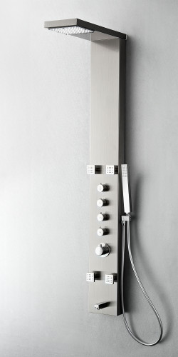 Verona Stainless Steel (Brushed Silver) Thermostatic Shower Massage Panel Verona Stainless Steel (Brushed Silver) Thermostatic Shower Massage Panel