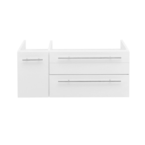 Lucera 36" White Wall Hung Undermount Sink Modern Bathroom Cabinet - Right Version Lucera 36" White Wall Hung Undermount Sink Modern Bathroom Cabinet - Right Version