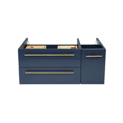Lucera 36" Royal Blue Wall Hung Vessel Sink Modern Bathroom Cabinet - Left Version