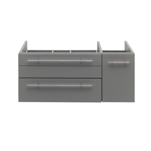Lucera 36" Gray Wall Hung Vessel Sink Modern Bathroom Cabinet - Left Version