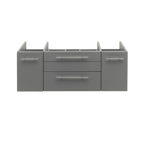 Lucera 42" Gray Wall Hung Vessel Sink Modern Bathroom Cabinet