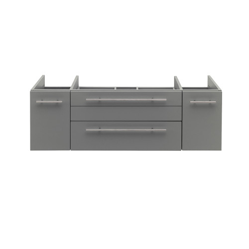 Lucera 48" Gray Wall Hung Vessel Sink Modern Bathroom Cabinet
